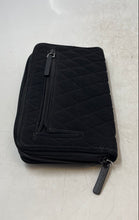 Load image into Gallery viewer, Vera Bradley Womens Black Quilted RFID Turnlock Small Bifold Wallet