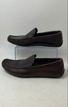 Load image into Gallery viewer, Zanzara Mens Brown Leather Croc-Embossed Slip-On Driving Loafer Shoes Size 9