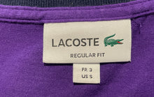 Load image into Gallery viewer, Lacoste Mens Purple Cotton Spread Collar Short Sleeve Polo Shirt Size Small