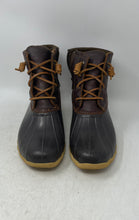 Load image into Gallery viewer, Sperry Womens Saltwater STS91176 Black Brown Leather Ankle Duck Boots Size 9