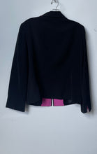 Load image into Gallery viewer, Kasper Womens Black Long Sleeve Stretch Collared Full Zip Jacket Size 14P