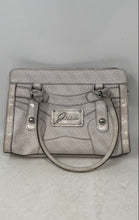 Load image into Gallery viewer, Guess Womens White Monogram Print Inner Pocket Double Handle Satchel Handbag