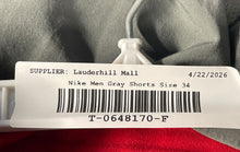Load image into Gallery viewer, Nike Mens Gray Dri-Fit Elastic Waist Drawstring Athletic Shorts Size 34