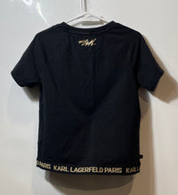 Load image into Gallery viewer, Karl Lagerfeld Womens Black Short Sleeve Blouse Top Size Small