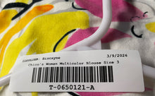Load image into Gallery viewer, Chico's Womens Multicolor Floral Print Long Sleeve V-Neck Blouse Top Size 3