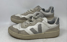 Load image into Gallery viewer, Veja Mens V-90 Gray White Leather Low Top Lace-Up Sneaker Shoes Size 10