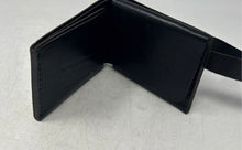Load image into Gallery viewer, Unbranded Mens Black Leather Lightweight Bifold Wallet With Strap