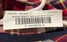 Load image into Gallery viewer, Mossimo Mens Red Plaid Collared Long Sleeve Button-Up Shirt Size Medium
