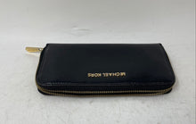 Load image into Gallery viewer, Michael Kors Womens Black Leather Card Holder Inner Pocket Zip-Around Wallet