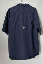 Load image into Gallery viewer, Columbia Mens Dark Blue Cotton Short Sleeve Collared Button-Up Shirt Size XL