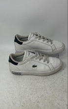 Load image into Gallery viewer, Lacoste Kids Powercourt 124 White Blue Leather Lace-Up Sneakers Shoes Size 1