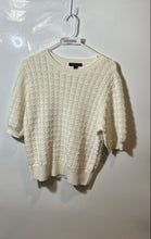 Load image into Gallery viewer, Ann Taylor Womens White Knit Short Sleeve Crew Neck Pullover Sweater Size L