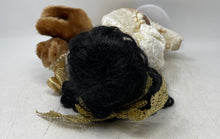 Load image into Gallery viewer, Petite Porcelains By Barbara Lee Curly Black Hair Plush Bear Cream Outfit Doll