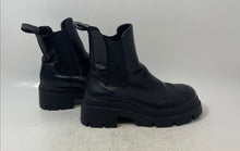 Load image into Gallery viewer, Zara Womens Black Leather Round Toe Pull-On Ankle Chelsea Boots Size EUR 36