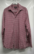 Load image into Gallery viewer, Hugo Boss Mens Dark Red White Sharp Fit Long Sleeve Dress Shirt Size 16.5