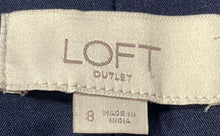 Load image into Gallery viewer, Loft Womens Blue Flat Front Button Detail Skinny Leg Ankle Pants Size 8