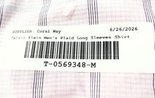 Load image into Gallery viewer, Calvin Klein Mens Purple And White Plaid Slim Fit Long Sleeves Dress Shirt Sz 16