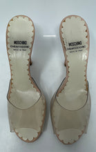 Load image into Gallery viewer, Authentic Moschino Womens White Pink Peep Toe Slip-On Heels Size EUR 36 Damaged