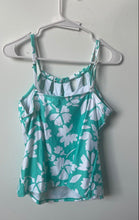 Load image into Gallery viewer, 24th & Ocean Swimwear Womens Green White Floral Sleeveless Tankini Top Size 12