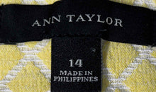 Load image into Gallery viewer, Ann Taylor Womens Yellow Geometric Flat Front Slash Pockets Chino Shorts Size 14