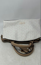 Load image into Gallery viewer, Guess Womens Berlina White Monogram Leather Zip Top Mini Satchel Handbag