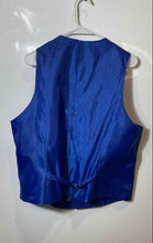 Load image into Gallery viewer, Alberto Celini Mens Blue Sleeveless Notch Lapel Button Front Suit Vest Size 42L