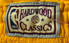 Load image into Gallery viewer, Mitchell & Ness Boys Yellow Purple NBA Los Angeles Lakers Athletic Shorts Size L