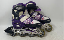 Load image into Gallery viewer, Mongoose Kids White Purple Adjustable Inline Skates Size 1-4