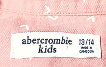 Load image into Gallery viewer, Abercrombie Kids Boys Pink White Printed Short Sleeve Button-Up Shirt Size 13-14