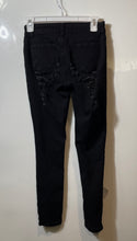 Load image into Gallery viewer, Fashion Nova Womens Black Distressed 5-Pocket Design Skinny Leg Jeans Size 3