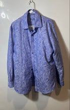 Load image into Gallery viewer, Tasso Elba Mens Blue White Paisley Print Long Sleeve Dress Shirt Size XL 17-17.5
