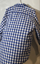 Load image into Gallery viewer, Bugatchi Mens Blue & White Checked Cotton Classic Fit Button-Up Shirt No Size