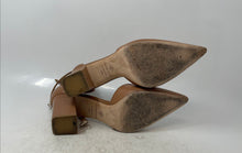 Load image into Gallery viewer, Antonio Melani Womens Beige Leather Pointed Toe Buckle Ankle Strap Heels Size 10