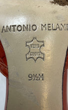 Load image into Gallery viewer, Antonio Melani Womens Dark Orange Leather Ankle Strap Heels Size 9.5M