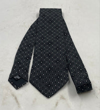 Load image into Gallery viewer, Giorgio Armani Mens Black White Silk Printed Adjustable Pointed Tie