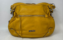 Load image into Gallery viewer, Etienne Aigner Womens Yellow Pebbled Leather Studded Zip Top Shoulder Purse