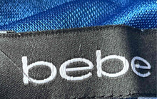Load image into Gallery viewer, Bebe Womens Blue Belted Sleeveless Cowl Neck Back Zip Sheath Dress Size Small