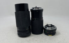 Load image into Gallery viewer, Lot Of 3 Pieces Assorted Black Auto Focus Mixed Variety Camera Lenses Not Tested