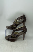 Load image into Gallery viewer, Michael Kors Womens Berkley Brown Snakeskin Print High T-Strap Sandals Size 9.5M