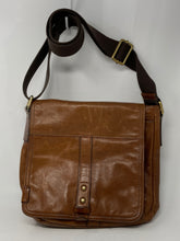 Load image into Gallery viewer, Authentic Fossil Womens Brown Adjustable Strap Messenger Bag Stained