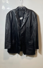 Load image into Gallery viewer, Alfani Mens Positano Black Leather Three-Button Sport Coat Jacket Size 48R