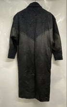 Load image into Gallery viewer, G-III Womens Black Leather Long Sleeve Shawl Lapel Front Snap Overcoat Size S