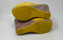 Load image into Gallery viewer, Melissa Womens Peace Yellow Buckle Peep-Toe Wedge Platform Sandals Size 6