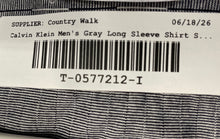 Load image into Gallery viewer, Calvin Klein Mens Gray Collared Long Sleeve Button-Up Shirt Size Small