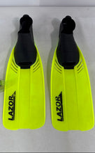 Load image into Gallery viewer, Fluid Lime Green Scuba Diving Mask Snorkel & Lazor Fins Snorkeling Set Sz 11-13