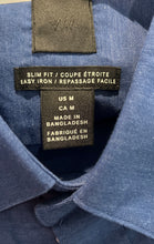 Load image into Gallery viewer, H&M Mens Blue Long Sleeve Collared Slim Fit Button-Up Shirt Size Medium