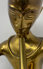 Load image into Gallery viewer, Vintage Brass Snake Charmer Musician Playing Flute Figurine Statue