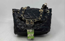 Load image into Gallery viewer, Badgley Mischka Womens Micro Black Quilted Adjustable Strap Backpack With Tag