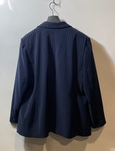 Load image into Gallery viewer, Jones New York Womens Blue Striped Long Sleeve One-Button Blazer Jacket Size 18