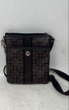 Load image into Gallery viewer, Coach Womens Brown Signature Print Adjustable Strap Shoulder Crossbody Bag